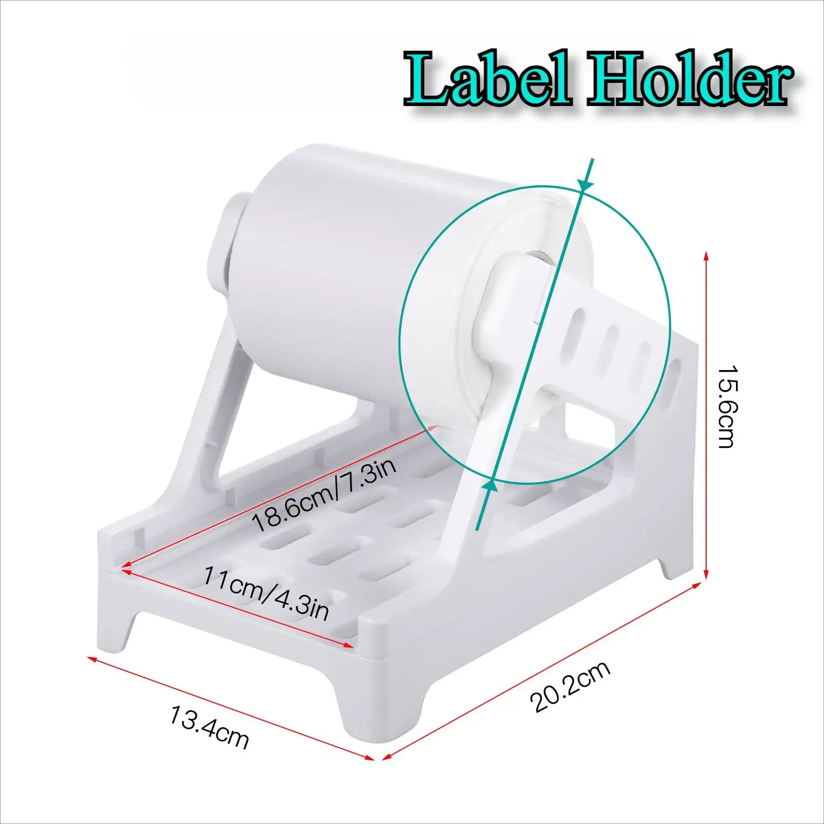 Label Holder Stand for 4x6 Labels Printer Rolls Fanfold Labels 2 in 1 Work for Desktop Themal Label Sticker Dispenser Detachable