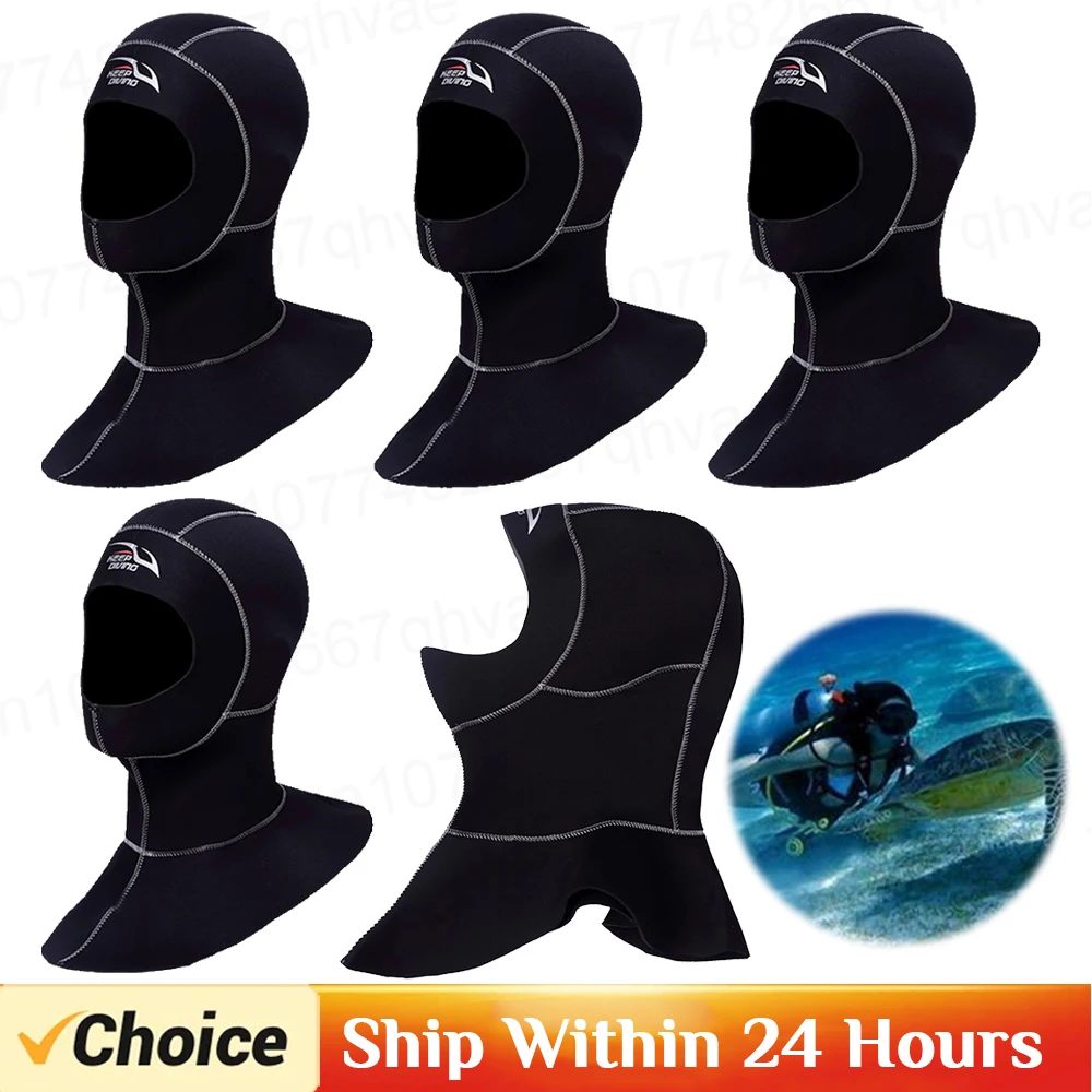 Cappuccio per immersioni subacquee in neoprene da 3 mm con spalla Attrezzatura per lo snorkeling Cappello Berretto da nuoto invernale Muta calda Pesca subacquea Diver