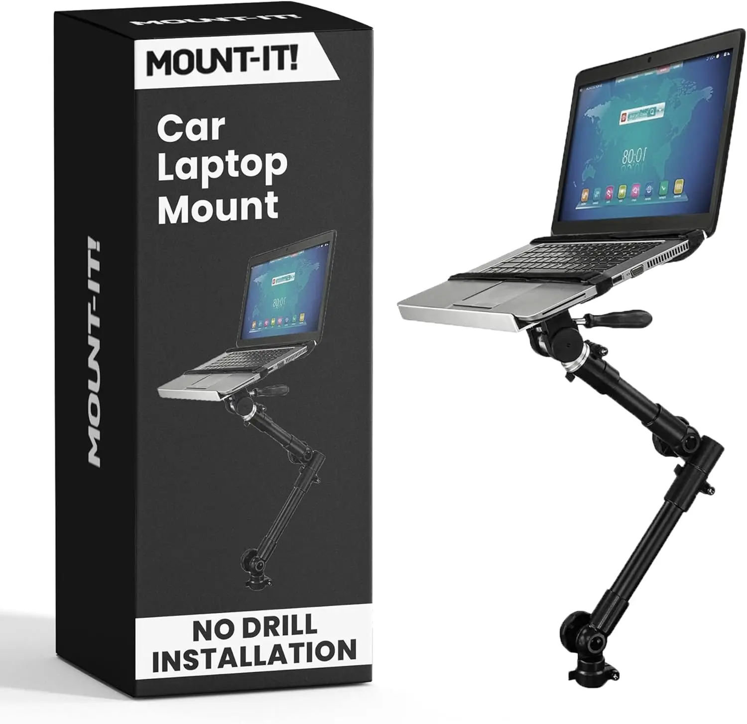 

Adjustable Car Laptop Mount for 12-15.4 Inch Laptops up to 9 lbs, Full Motion Passenger Seat Stand