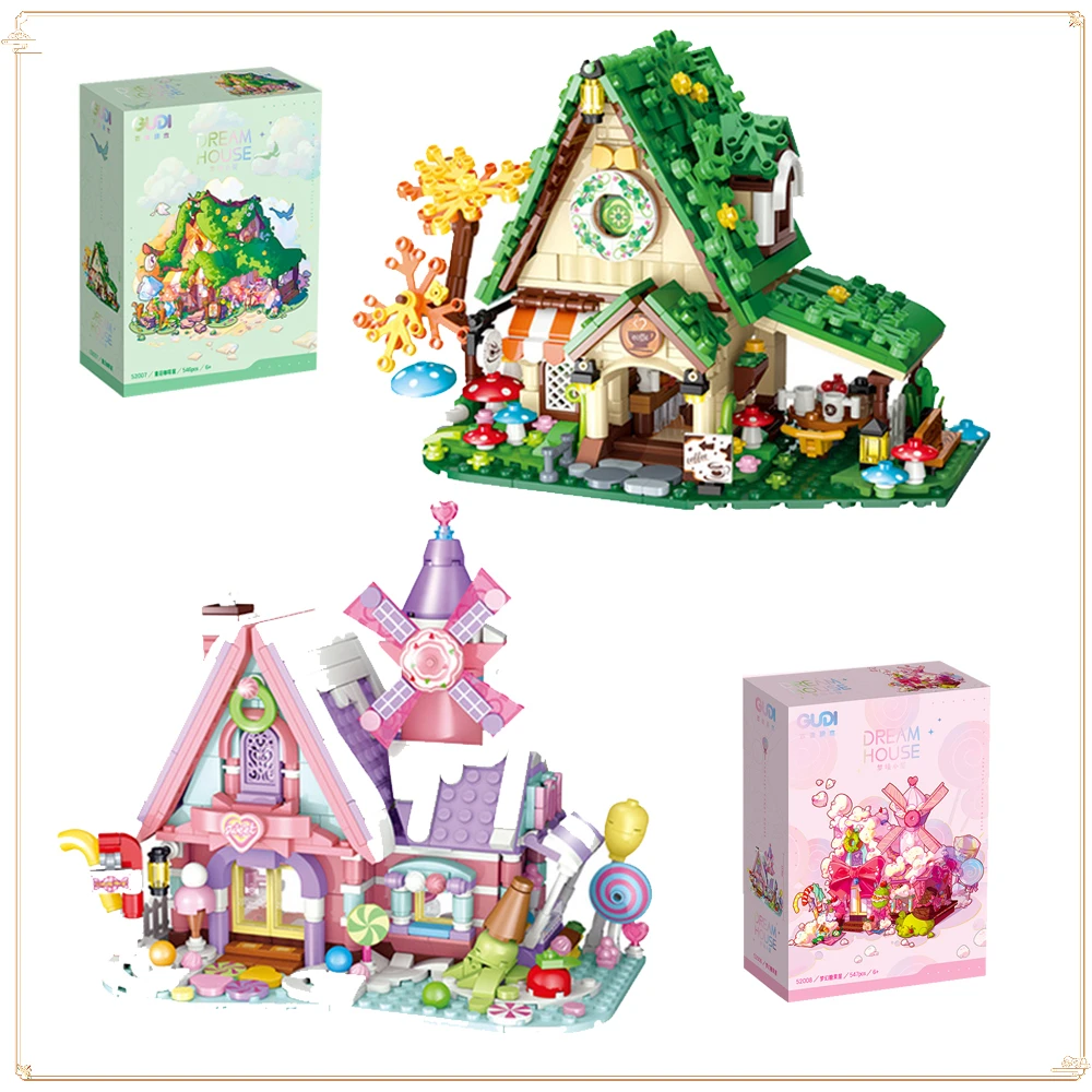 

Dream House Series Fairy Tale Cafe Dreamy Candy House Building Assembly Toy Model Decorative Ornaments Children's Birthday Gifts