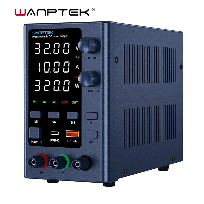 Wanptek Power Supply Lab Encoder adjustment Memory Adjustable DC Power Supply 30V 10A Bench Power Source 120V 60V 5A 3A charging