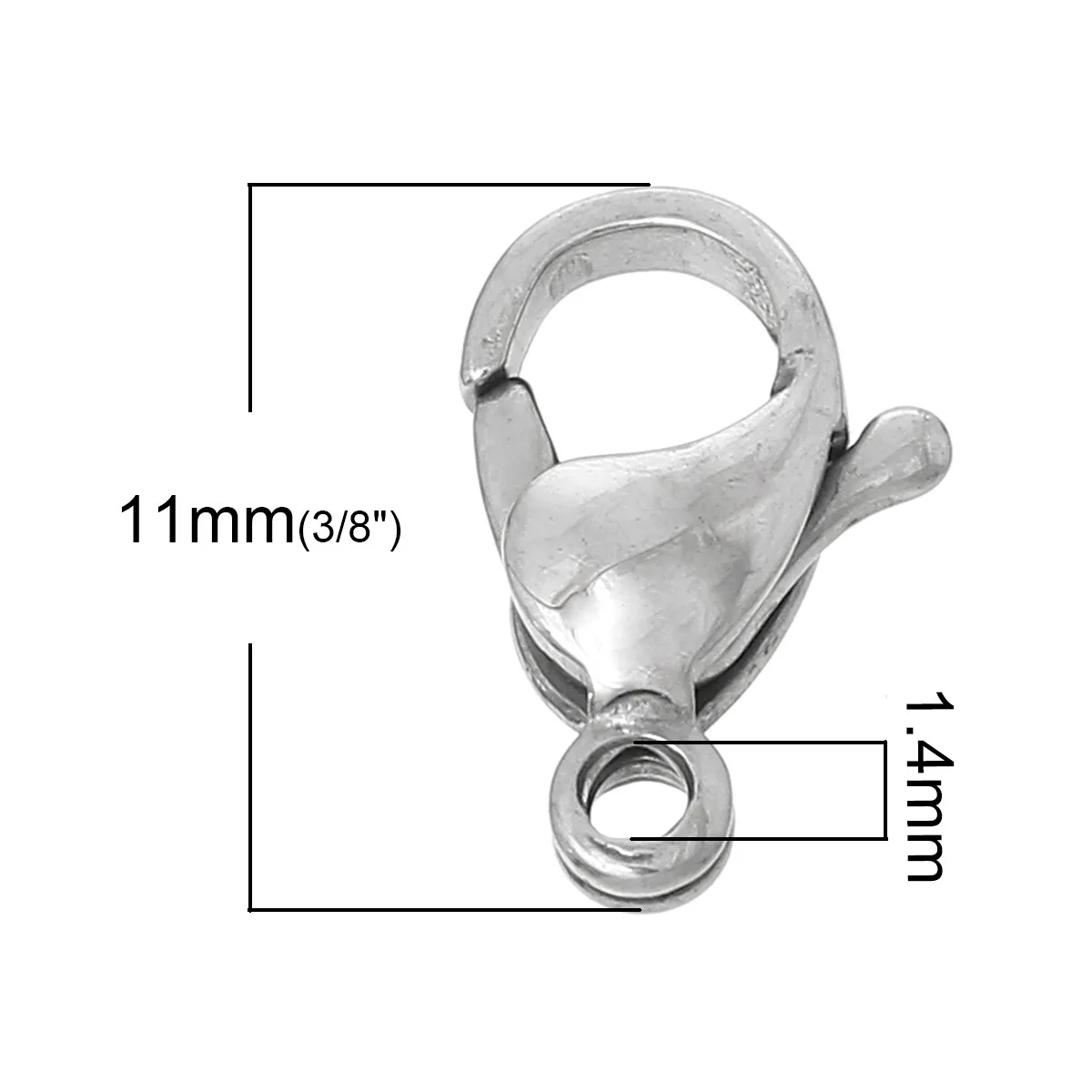 10pcs 6 7 8 9mm Stainless Steel Lobster Clasps Silver Color End Clasp Women For DIY Jewelry Making Necklace Bracelets Findings