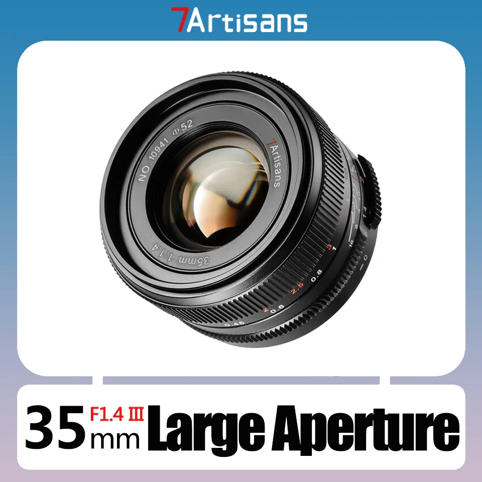 7artisans Full Frame 35mm F1.4 III Standard Prime Mirrorless Camera Lens for Portrait Photography with Sony E Canon RF Nikon Z L