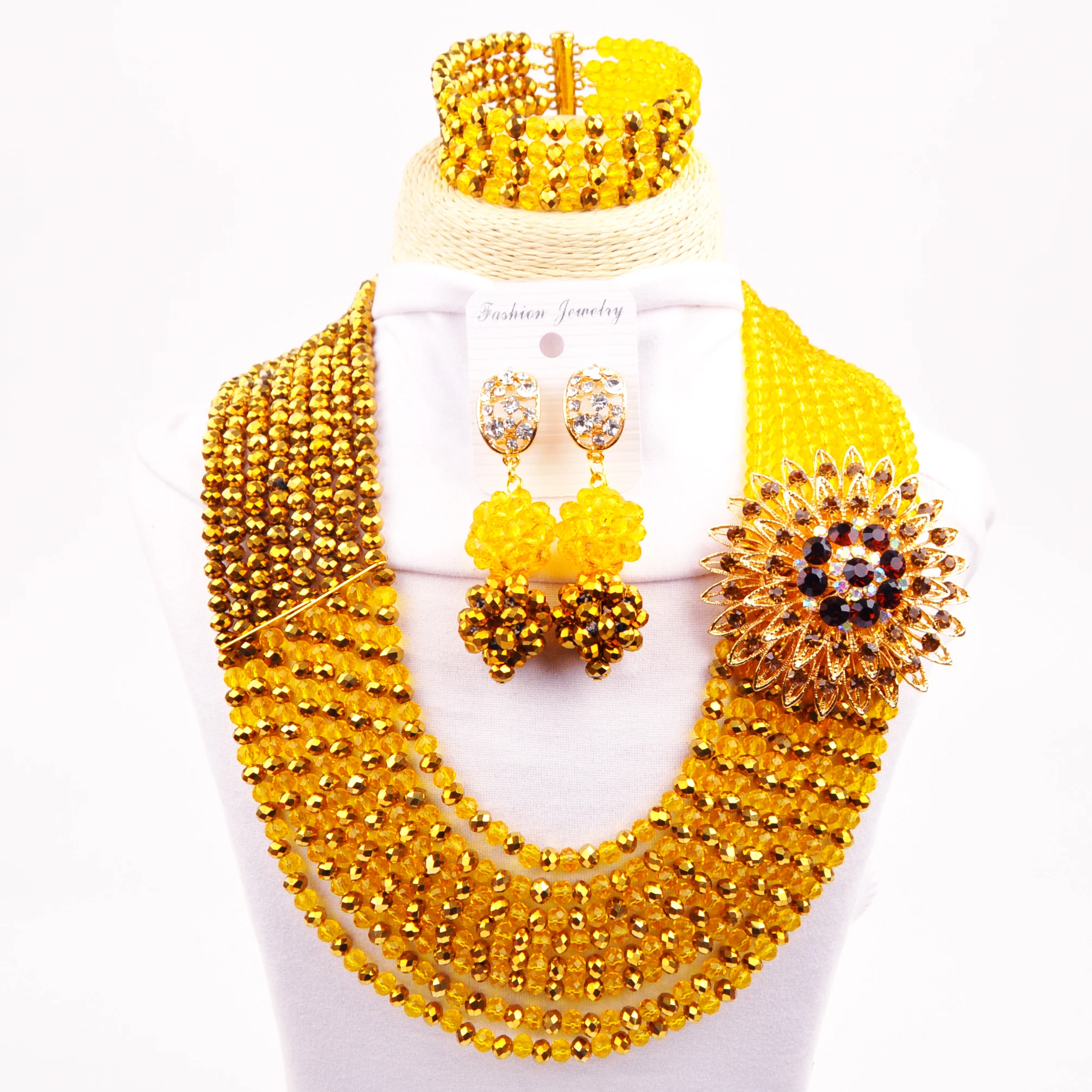 

Fashion Crystal African Beads Jewelry Set