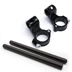 Universal Motorcycle CNC Racer Handlebar Racing Adjustable Clip On Fork Rised Handle Bar 37 41 43 45 48 50 51MM diameter