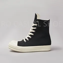 Ricks Outdor Luxury Black Canvas High Top Quality Owens Men Shoe Lace Up Women Sneaker Fashion Casual Owens Design boots & Shoes