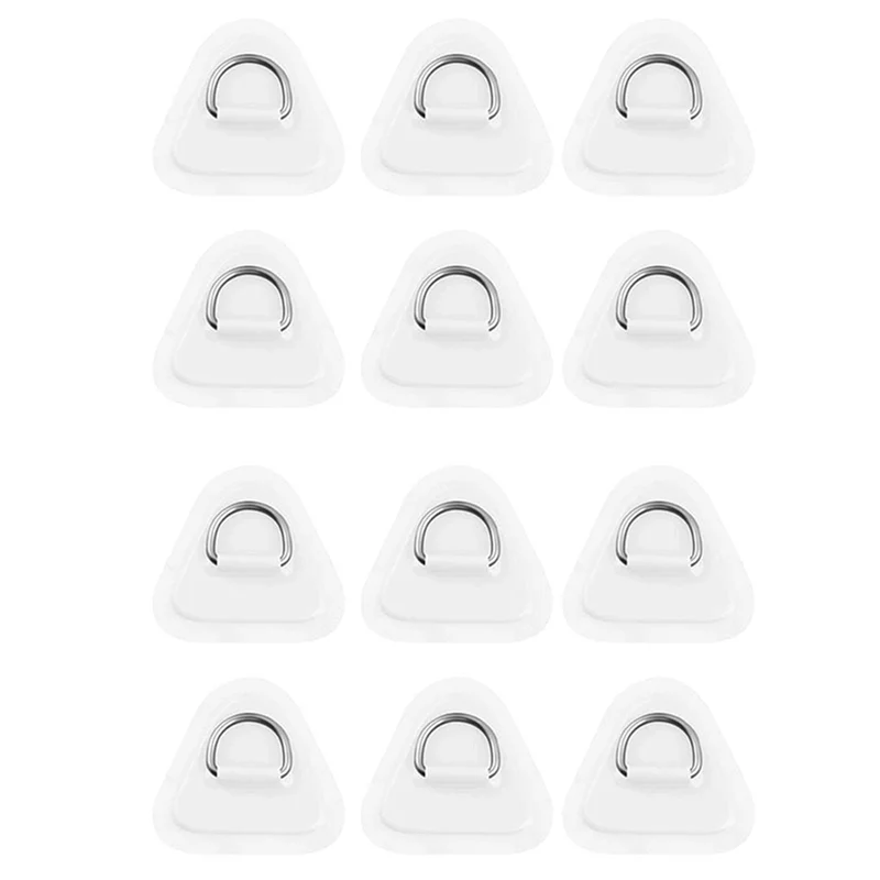 

【BIG SALE】12PCS D-Ring Patch For Inflatable Boat Kayak Dinghy SUP, D-Ring PVC Patch Stand-Up Paddleboard Canoe Rafting White