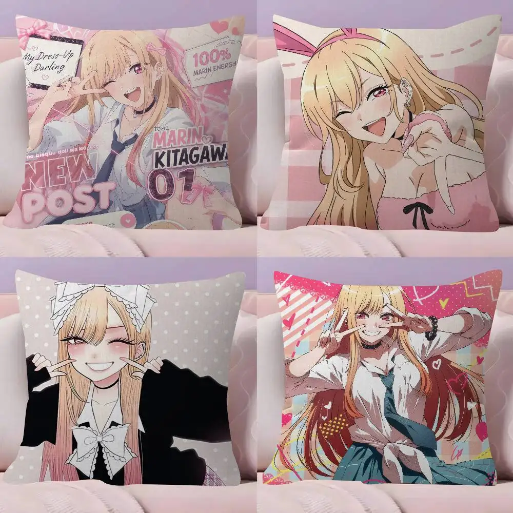 Kwaii Anime M-Marin Kitagawa   Pillowcases Home Bedding Decorative Pillow Cover Wedding Super Soft Pillow Case