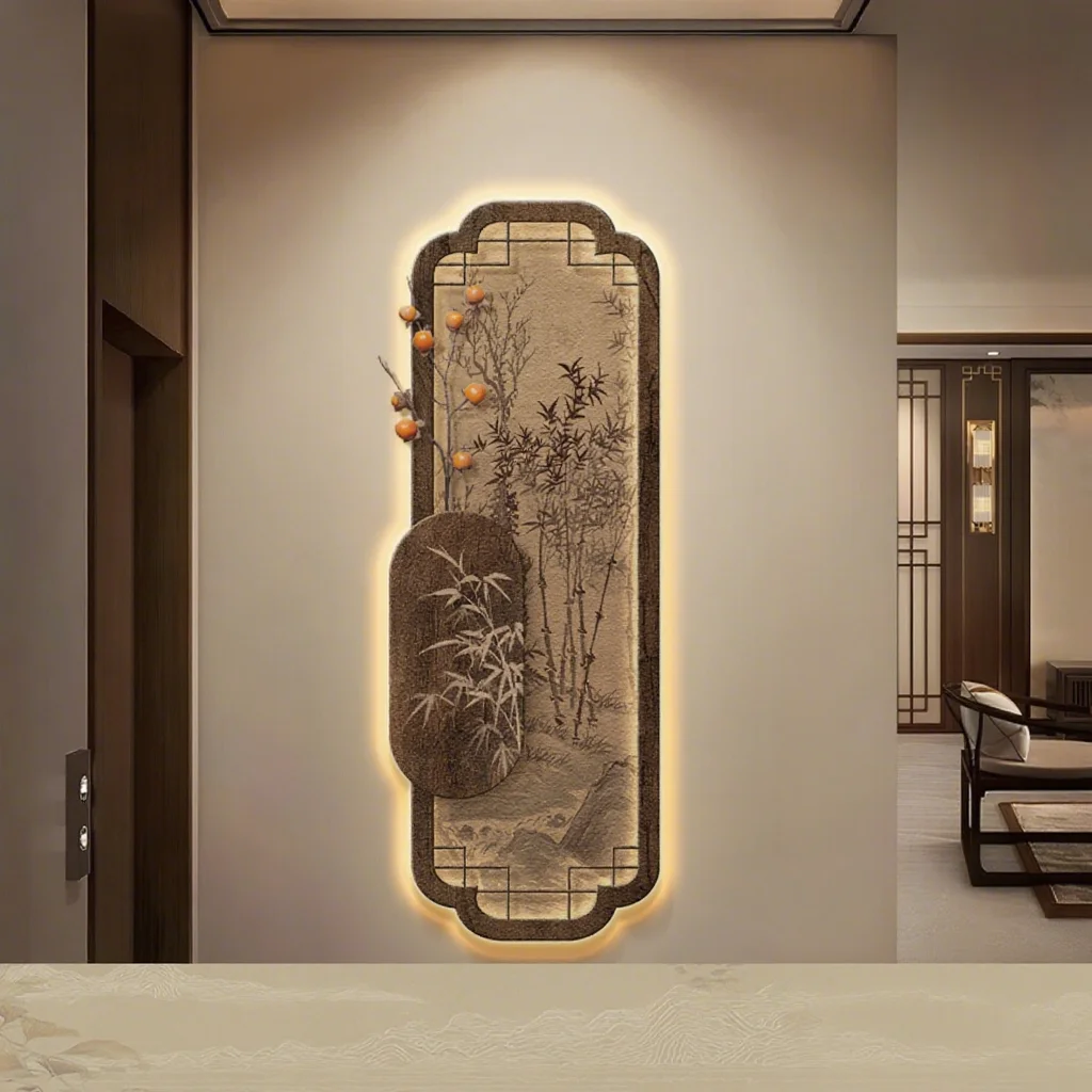 Obrazy w stylu dynastii Song, nowy chiński styl, korytarze, hol, tła, ścienne obrazy, lampy ścienne