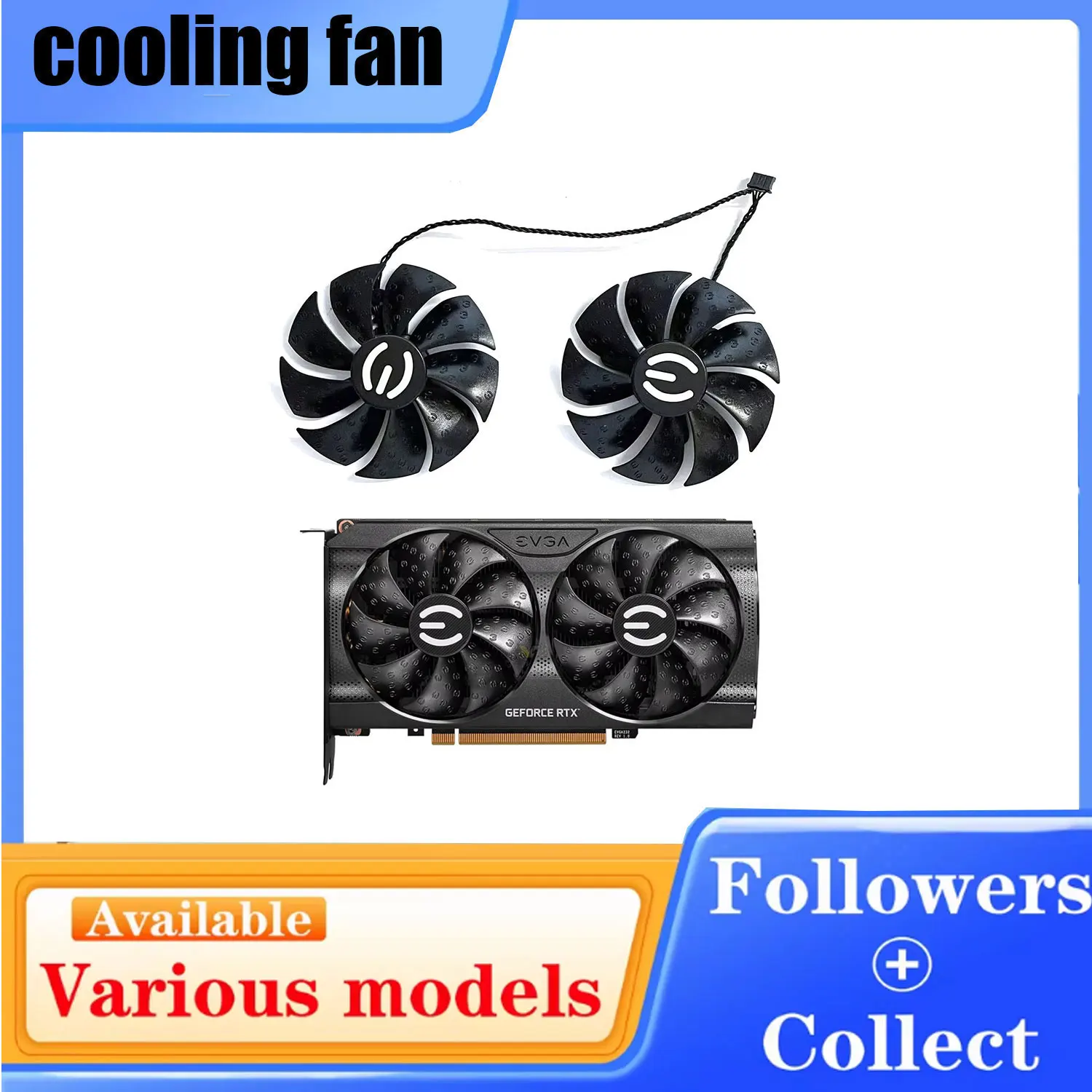 87MM PLA09215S12H GTX1660 GTX1660Ti Cooling Graphics Fan For EVGA GTX 1660 Ti XC Ultra Gaming Graphics Card Replacement Fan
