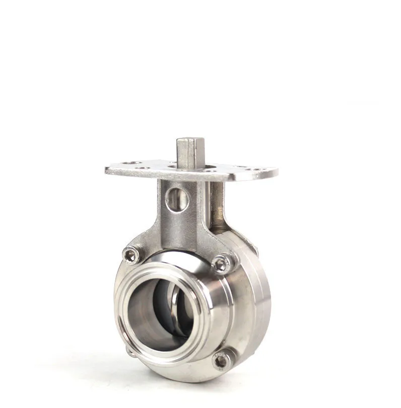 Stainless steel 304 O.D19-108mm quick connection with bracket butterfly sanitary valve high platform clamp type butterfly valve