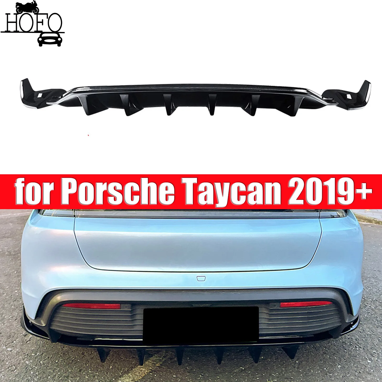 

For Porsche Taycan 2019+ Rear Diffuser Lip Spoiler Blade Style Bumper Splitter Corner Trim Body Kit