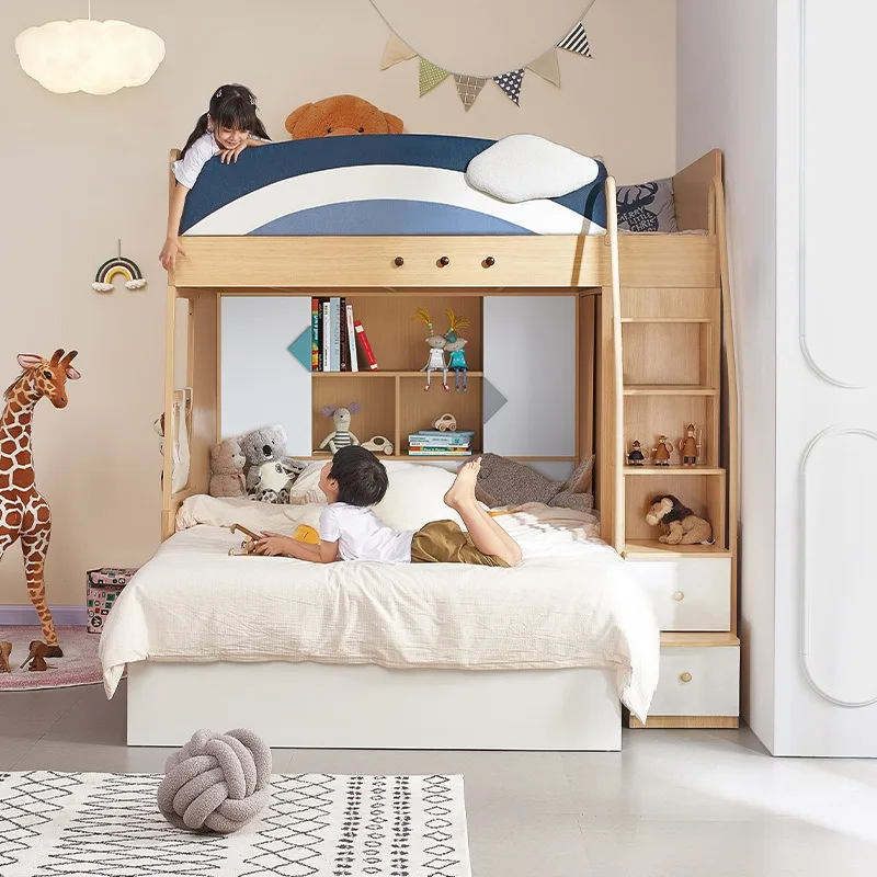 Do not interfere with each other's sister and brother beds, staggered upper and lower beds, combined double-layer small