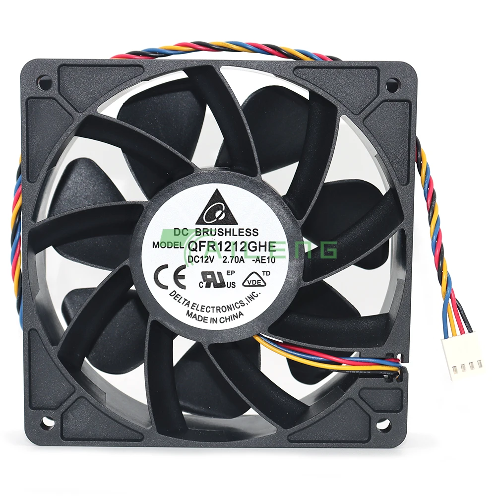 

QFR1212GHE DC 12V 2.70A 12038 120MM 12CM 6000RPM Server Fan Cooling For Delta