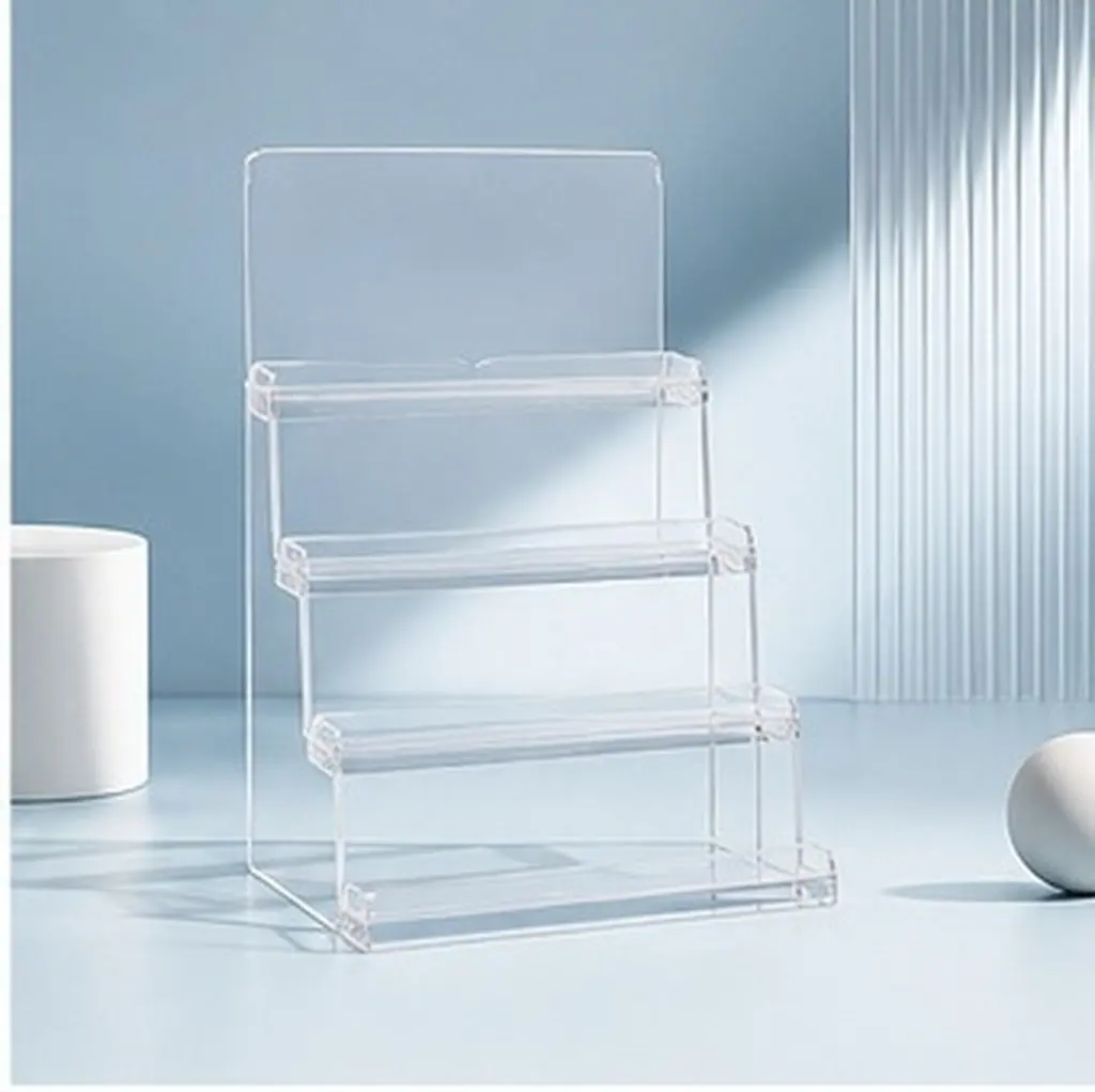 Multifunctional 4-Layer Wallet Display Rack Acrylic Desktop Stand for Shop Home Countertop Mask Storage Holder