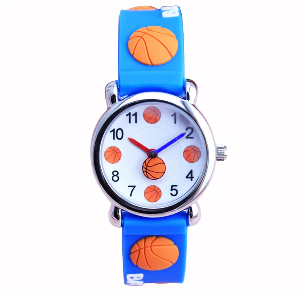 قطعة واحدة من ساعة اليد الكرتونية بنمط كرة السلة خفيفة الوزن وقابلة للتعديل للتعلم #5