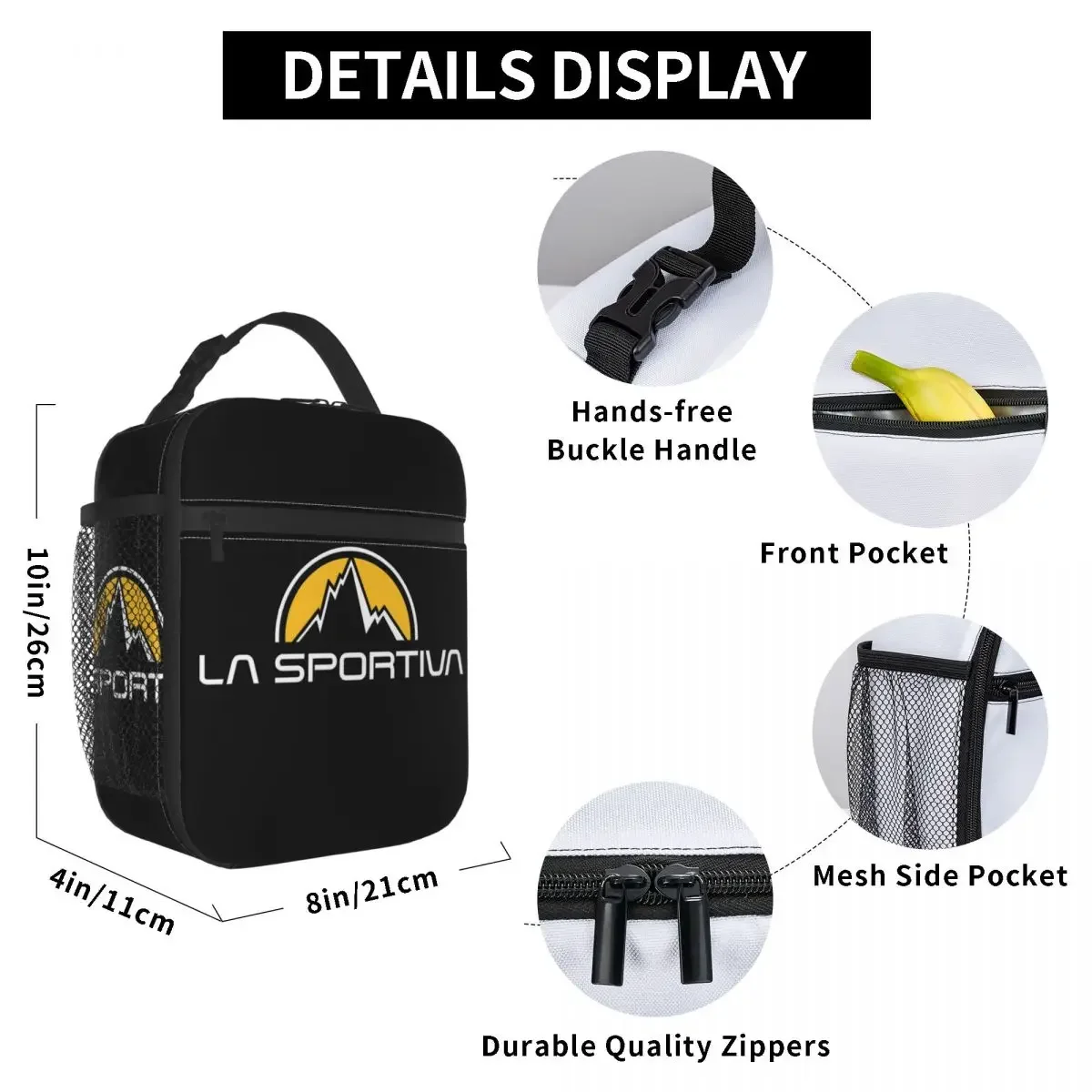 La Sportiva Logo Insulated Lunch Bags for School Office Outdoor Sports Waterproof Cooler Thermal Bento Box Women Children