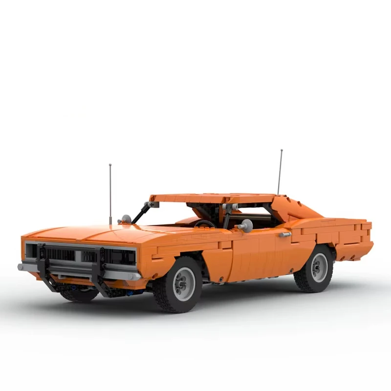 

1589 шт. MOC город оранжевый автомобиль классическая модель автомобиля DIY сборка строительный блок игрушка детский подарок на день рождения