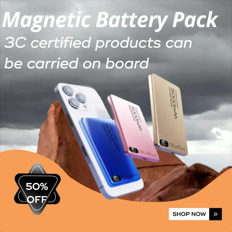 

10000mAh Lightweight Wireless Magnetic Portable Charger with Display For Portable Power Bank
