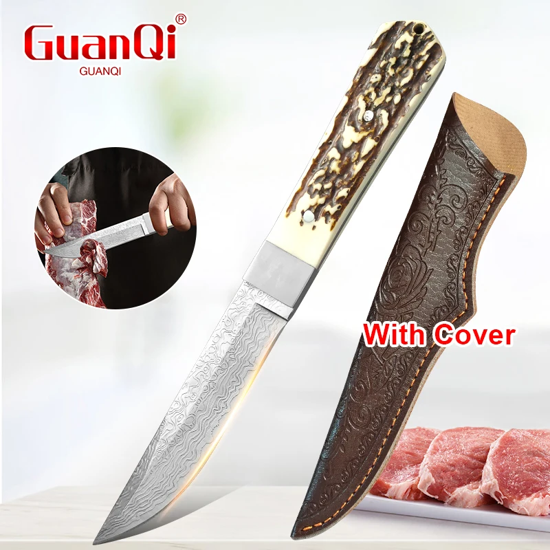 Forged Boning Meat Cleaver Knife Household Sharp Kitchen Knife Meat Fruit Cutting Chef Knife BBQ Knife Butcher Knife with Sheath