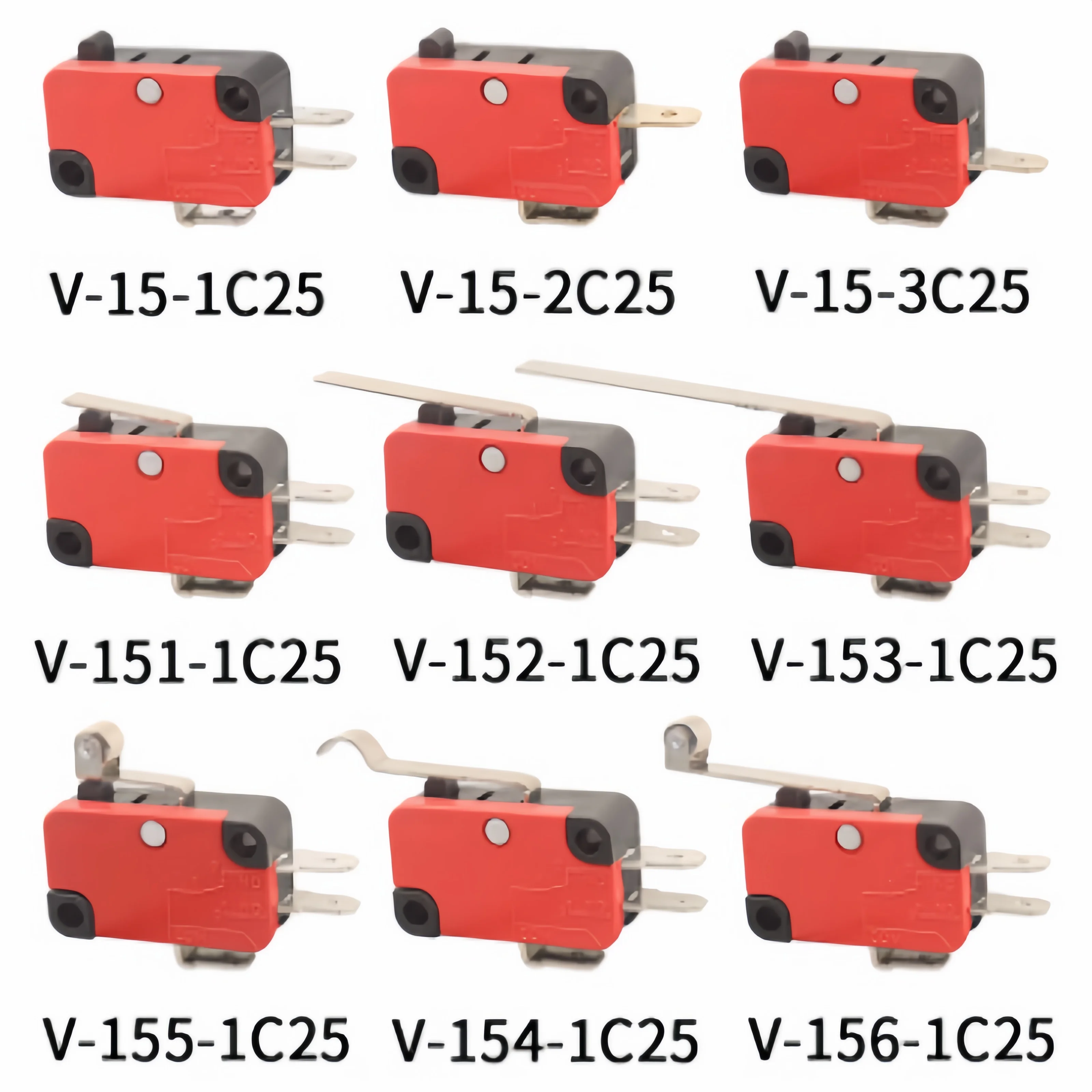 10 قطعة Microswitch السكتة الدماغية الحد التبديل V-15-1C25 V-151-1C25 V-152-1C25 V-153-1C25 V-155-1C25 V-156-1C25