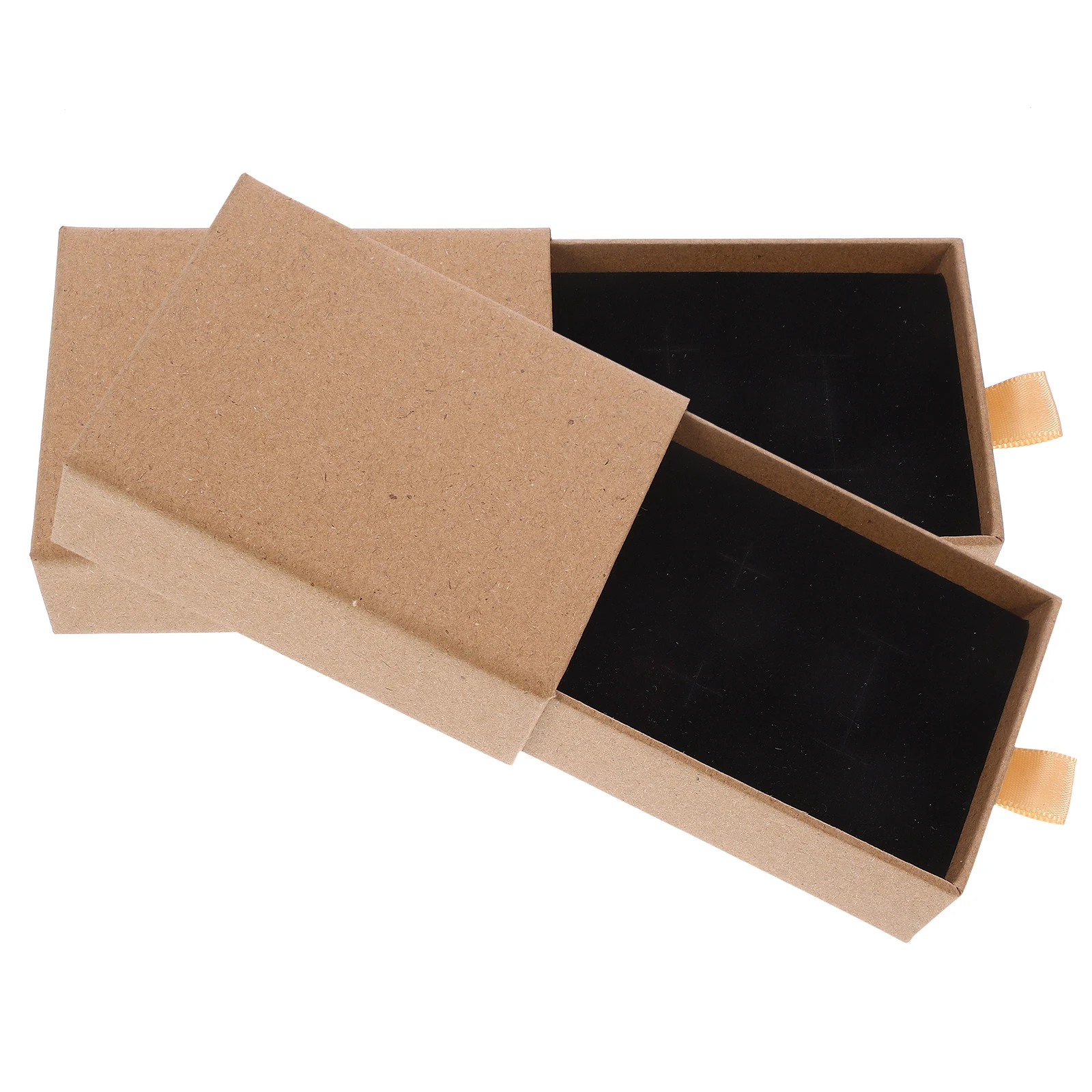 

2Pcs Earings Rings Jewelry Packaging Box 9x7x3cm Creative Kraft Paper Storage Container For Necklace Bracelet Gifts