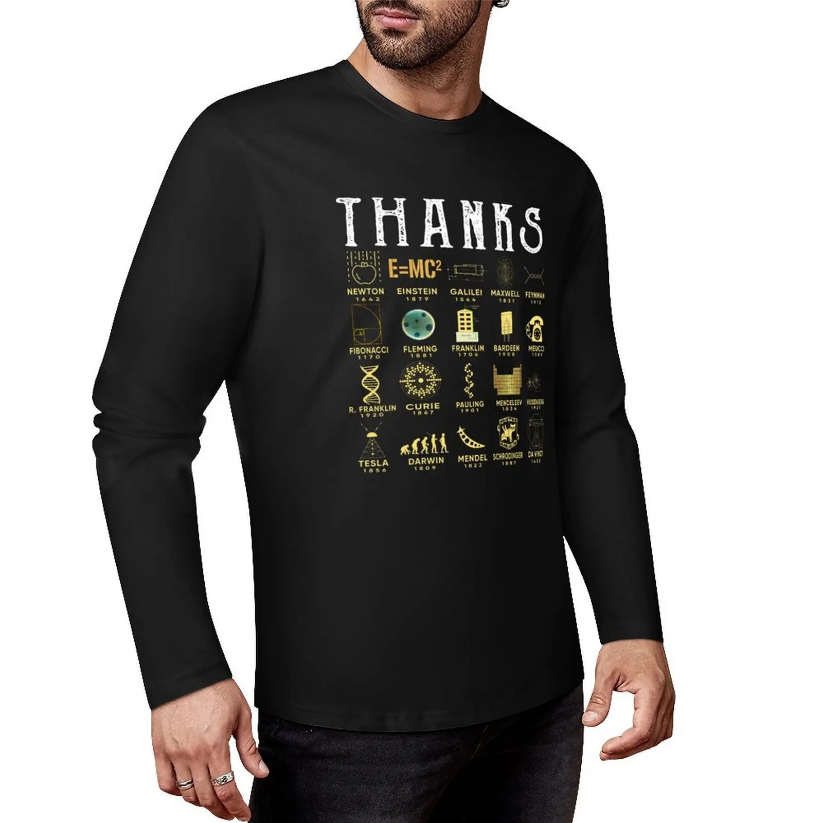 Thanks Scientists Long T-Shirt quick drying t-shirt blank t shirts quick-drying t-shirt mens cotton t shirts