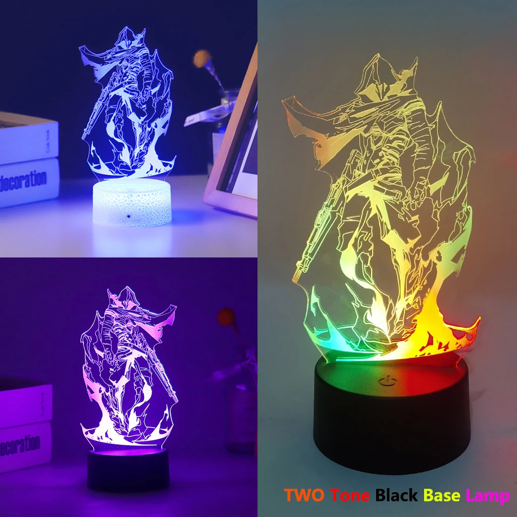 New Game VALORANT 3D Led Night Light For Kid Anime Home Bedroom Sunset Lamp Christmas Children Illusion Decor Gift Omen Killjoy