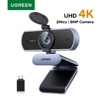 UGREEN 4K FHD 1080P Webcam 8MP para PC, enfoque automático PDAF, micrófonos con cancelación de ruido AI duales, cámara Web para Zoom/Textos/Google Meet