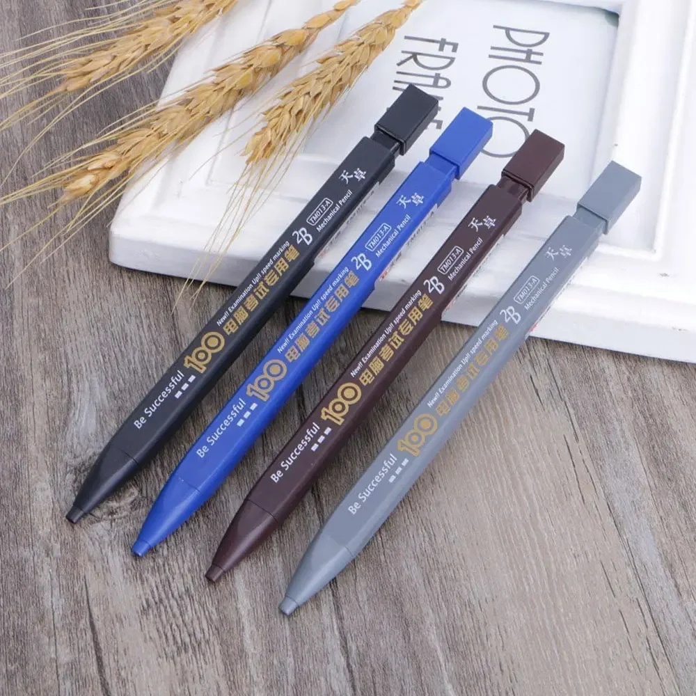 2B Automatisches Druckbleistift-Set, ausgestattet mit 6 schwarzen Minen, kein Anspitzen nötig, verschiedene Farben, Schul-Zeichenbedarf – Detail 8