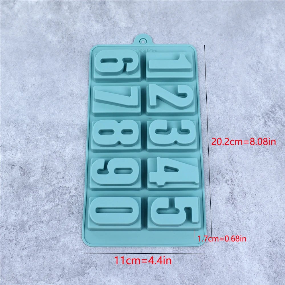 0-9 Arabic Numerals Epoxy Resin Molds DIY Craft Digital Number Pendant Silicone Mould Cake Decorating Tools Baking Accessories