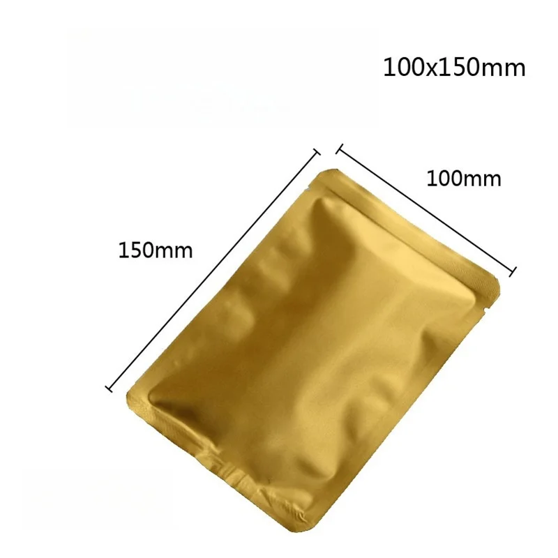 StoBag 100 Buah Tas Kemasan Aluminium Foil Warna Plastik Buka Atas Penyegelan Panas untuk Kantong Penyimpanan Masker Bubuk Teh dan Kopi Portabel