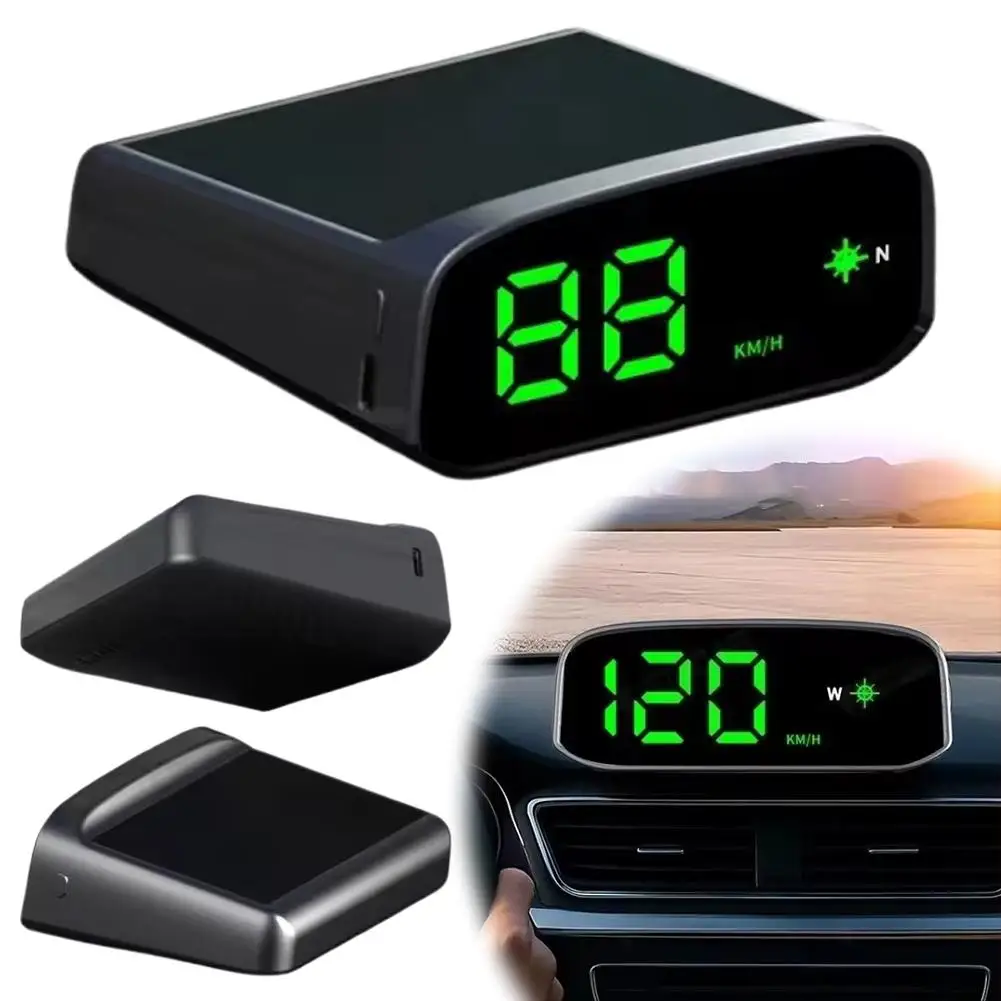 Car HUD Head-Up Display Universal Beidou Satellite Speed Odometer Solar Wireless GPS Altitude Temperature Instrument