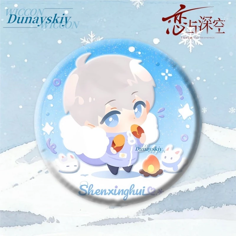 Love and Deepspace Winter Wander Round Badge Merch Series Shen Xinghui Qi Yu Qin Che Xia Yizhou Badges Halloween Birthday Gifts