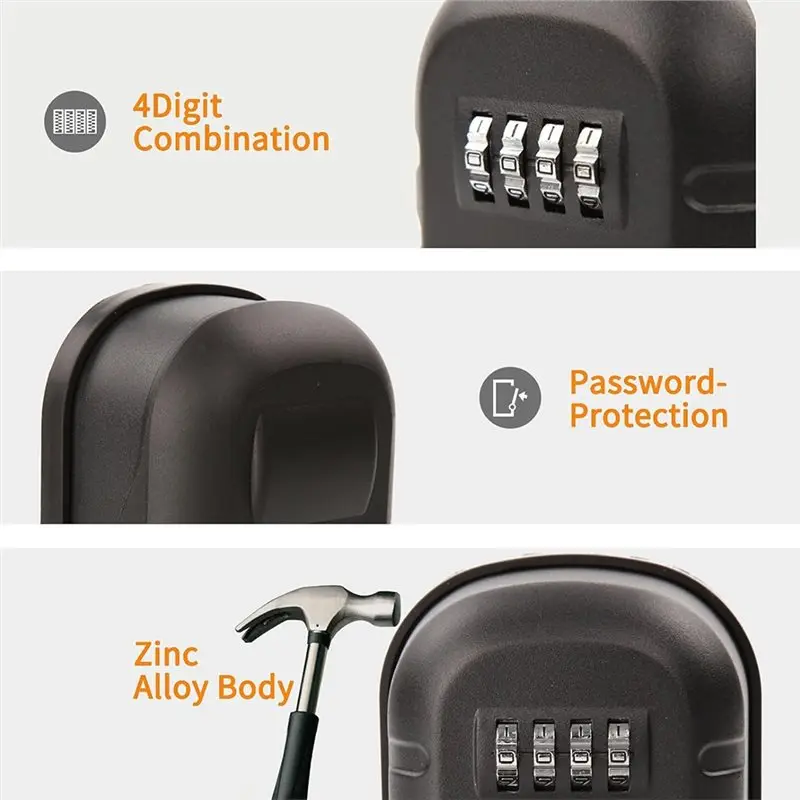 صندوق قفل المفاتيح المعدني من FEDI مع مجموعة، تصميم مثبت على الحائط، سعة 6-10 مفاتيح، غطاء مضاد للغبار للمنزل، تخزين خارجي للمكتب