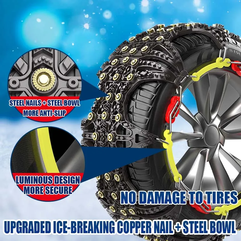 Fully enclosed anti-skid TPU tire snow chains, low temperature resistant snow anti-skid chains