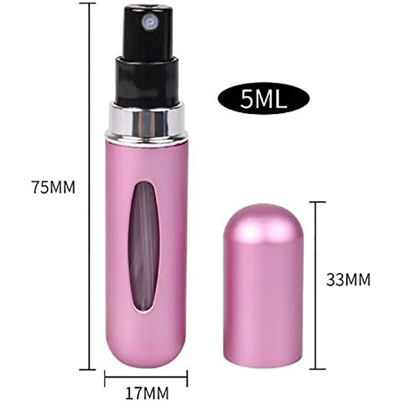 1/5Pcs Travel Perfume Bottle Refillable Portable Mini Atomizer Spray Refill Bottle Women Pocket Dispenser Cologne Sprayer 5ml