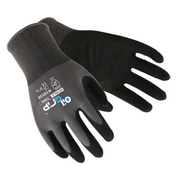 SAFETY-INXS N10530 Nylon Liner Palm Dip Double Dip Nitrile Black Labor Gloves