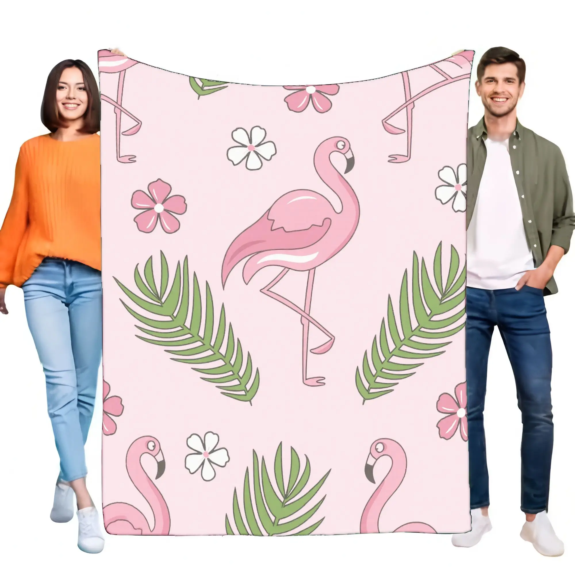 Одеяло с тропическим фламинго, уютное мягкое одеяло для домашнего декора, легкий пляжный стиль, идеальный подарок на день рождения для друзей и семьи,