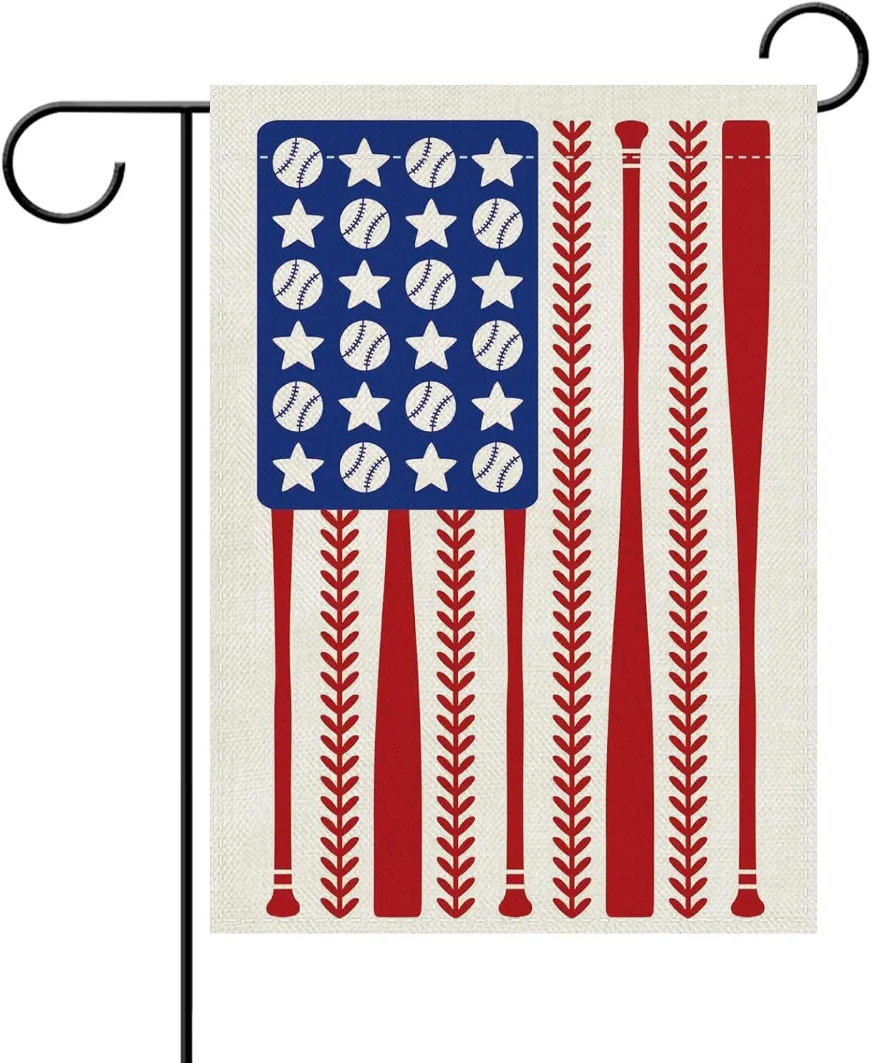 Dyrenson Baseball Sport Decorative Garden Flag, Patriotic Bat American Flag Yard Outside Home Decoration Baseball Player Lov AAS