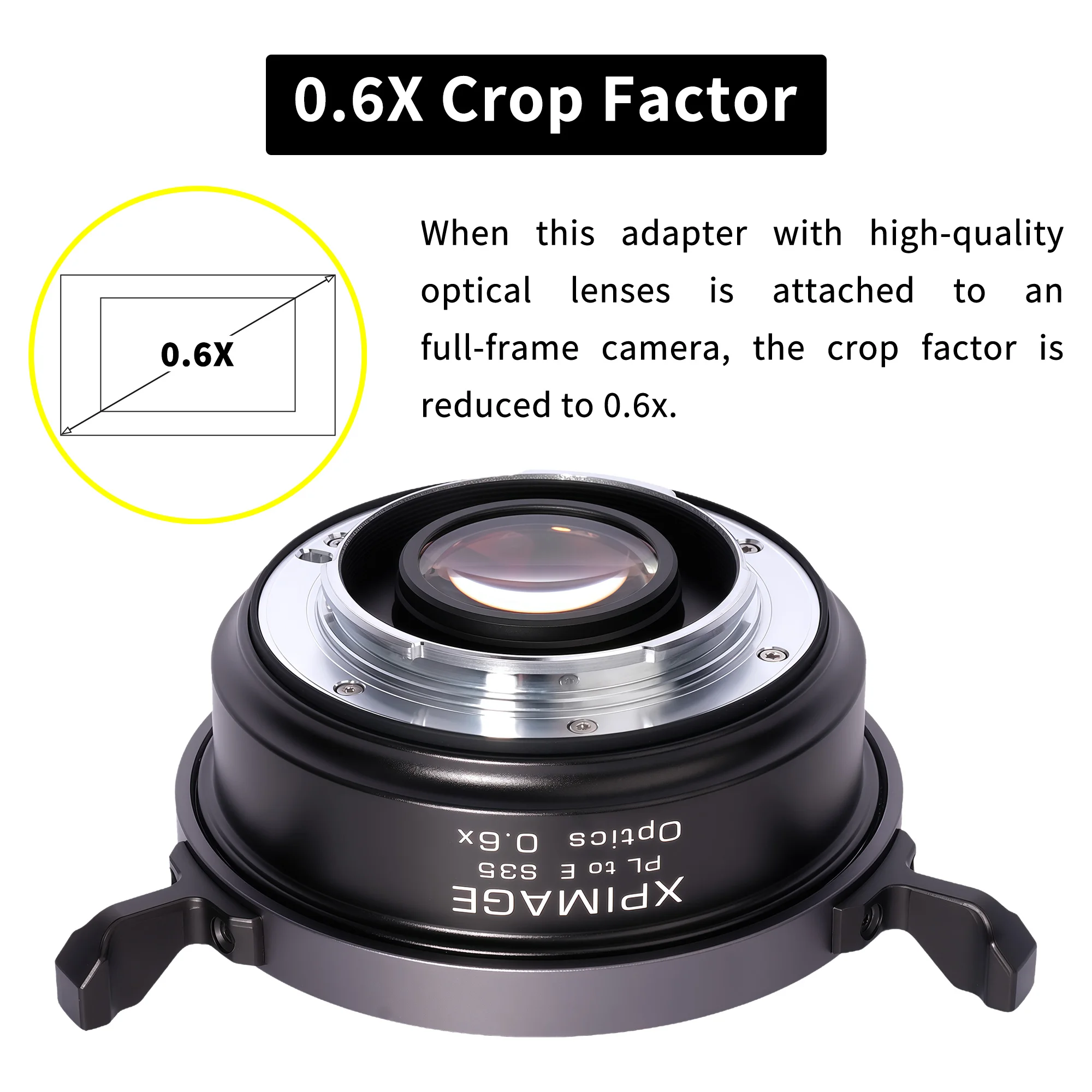 محول معزز السرعة XPIMAGE 0.6X لعدسة PL Mount كاملة الإطار إلى كاميرات Sony E Nikon Z Canon RF Leica L S35 تقلل البؤري #2