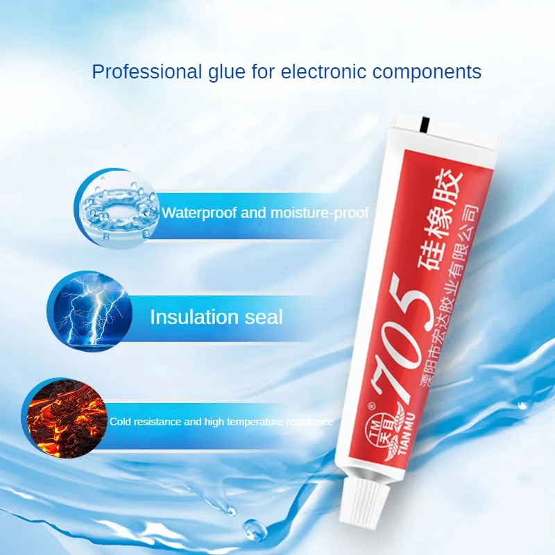Transparente Impermeável Silicone Selante, Componentes eletrônicos e elétricos, Isolamento Resistência a Alta Temperatura, 705
