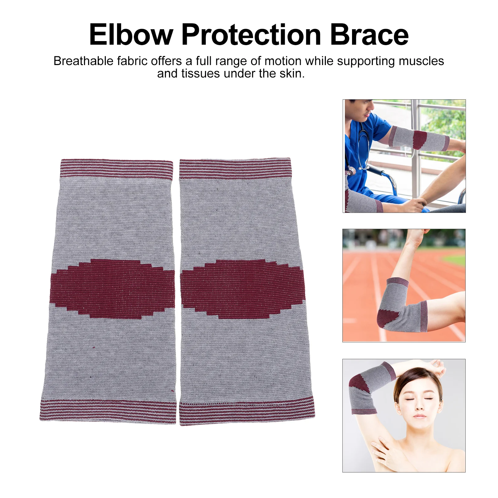 

1Pair Breathable Elastic Elbow Sleeve Support Protective Comfortable Dry Fit for Sports Baseball Basketball Tennis