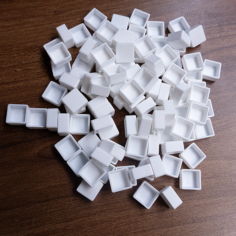 50/100 قطعة من المقالي المائية الفارغة - مقالي مربعة صغيرة سعة 0.5 مل للوحات السفر وتخزين طلاء العينات ومجموعات الألوان المائية ذاتية الصنع #1