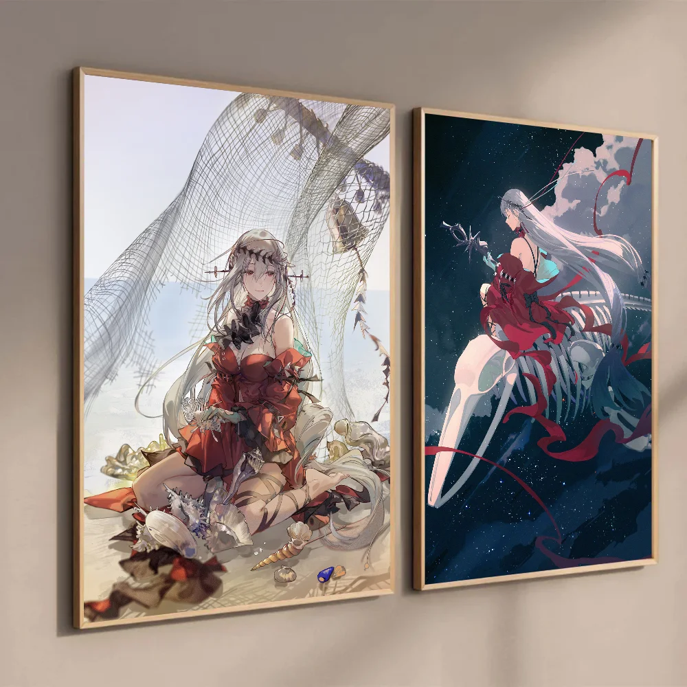 Skadi The Corrupting Heart Arknights Poster Self-adhesive Art Waterproof Paper Sticker Coffee House Bar Room Wall Decor