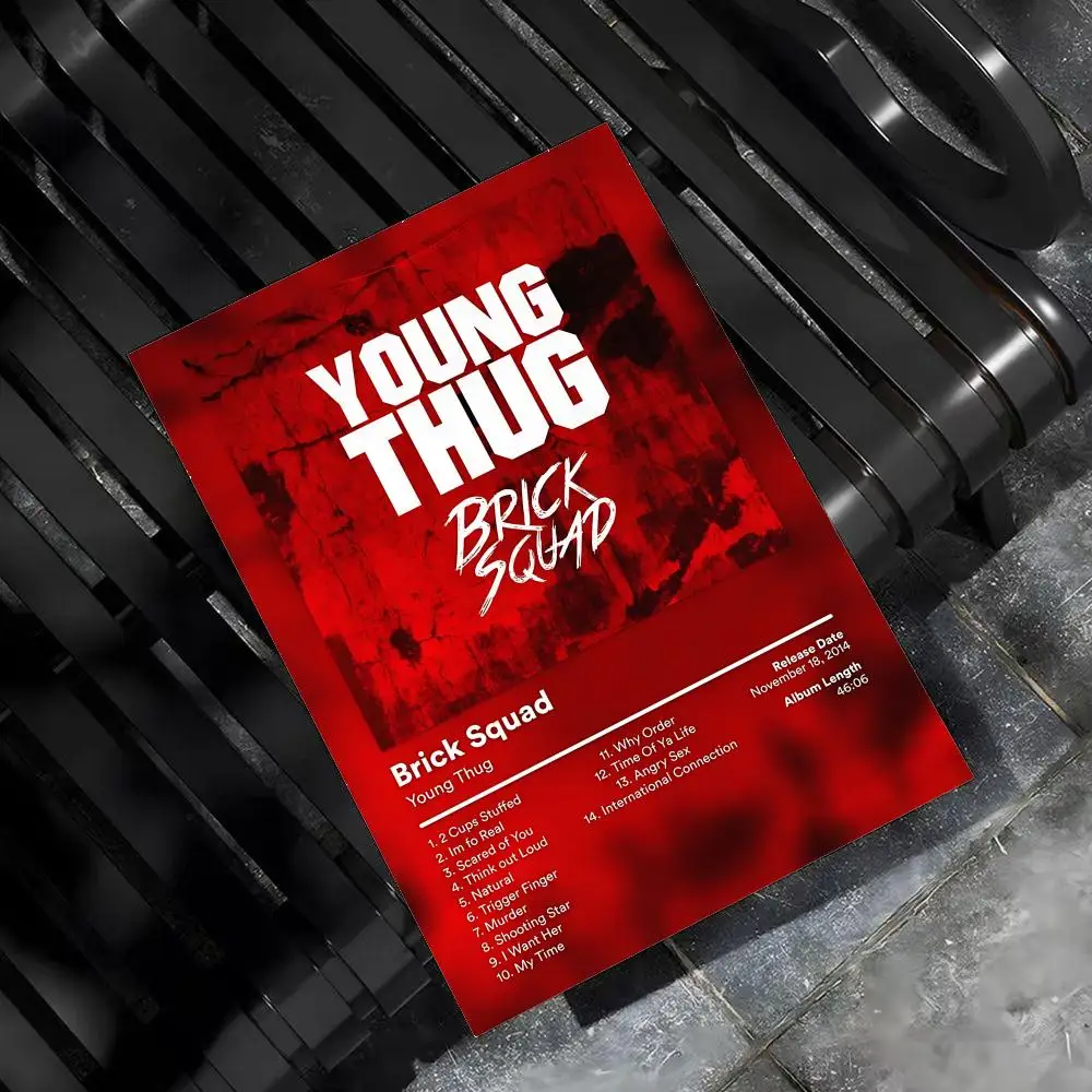 Y-Young Thug Rapper Sänger Poster für Zuhause, Wohnzimmer, Schlafzimmer, Bar, Flur, selbstklebende Wandkunst, Druck, wasserfest, ästhetische Dekoration – Detail 11
