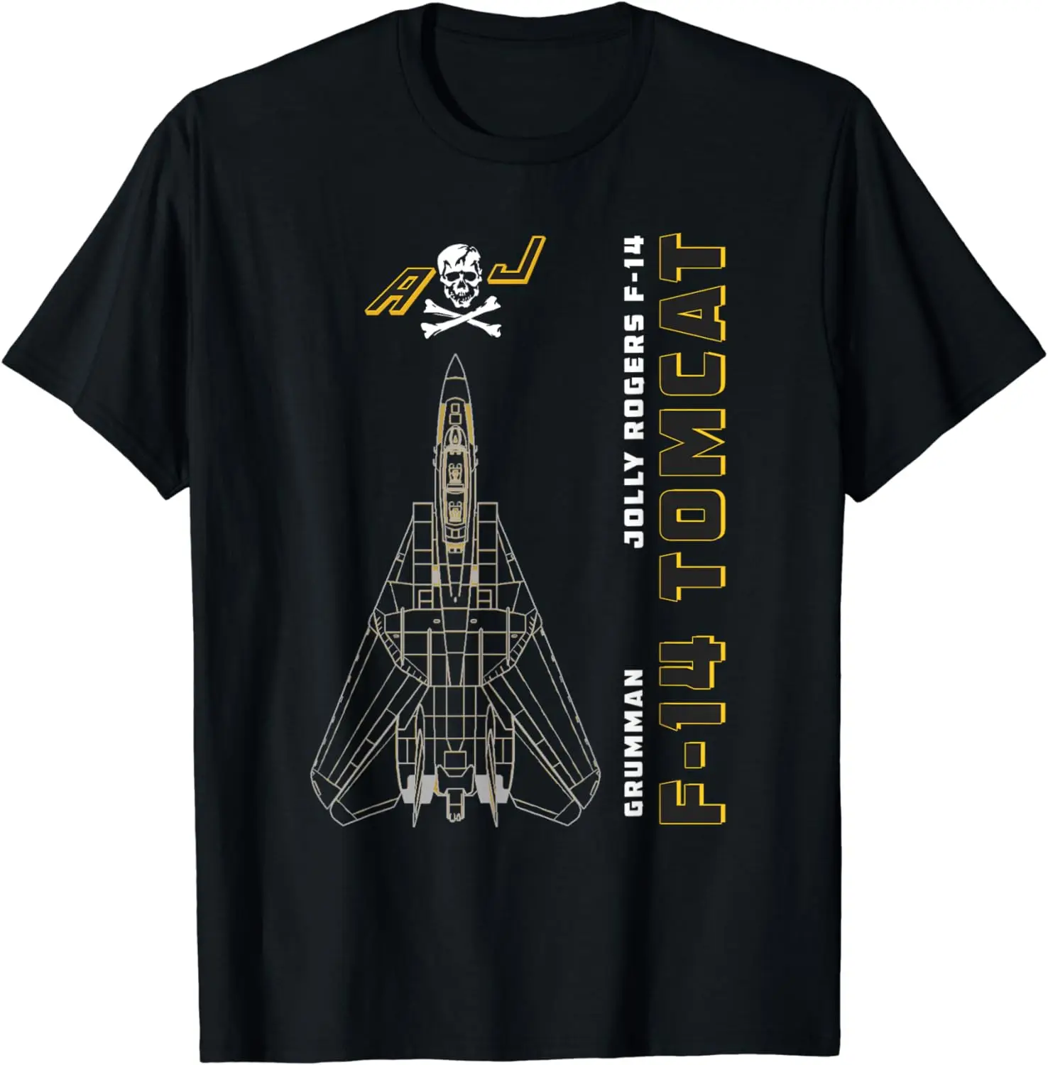 F-14 Tomcat Jolly Rogers VFA-103 Jet Airplane Profile T-Shirt Short Sleeve Casual Cotton O-Neck Shirts