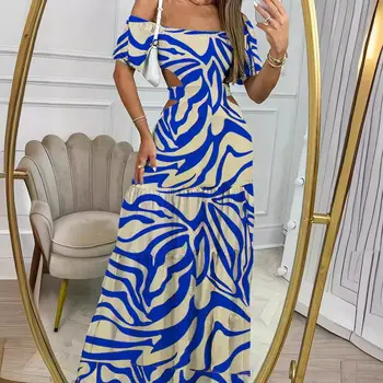 Amazon Bästsäljande Nya Damkläder Rak Hals Elastisk Midja Lång Klänning Elegant Sexig Klänning Helstycke Återförsäljare 10 best sales Knit maxi - №1