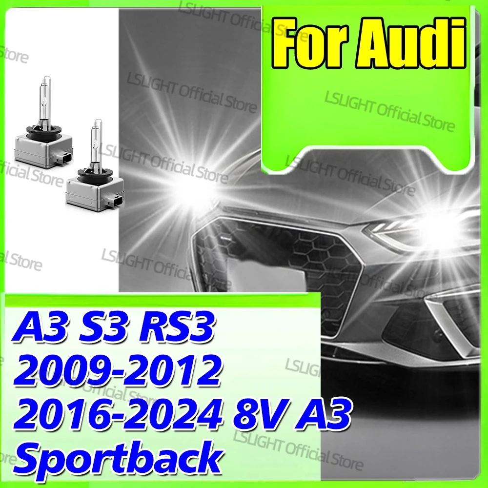 

2x HID Xenon Headlight D3S 6000K 8000K 10000K For Audi A3 S3 RS3 2009-2012 2016-2024 8V 8L A3 Sportback HID Bulbs 35W Plug&Play