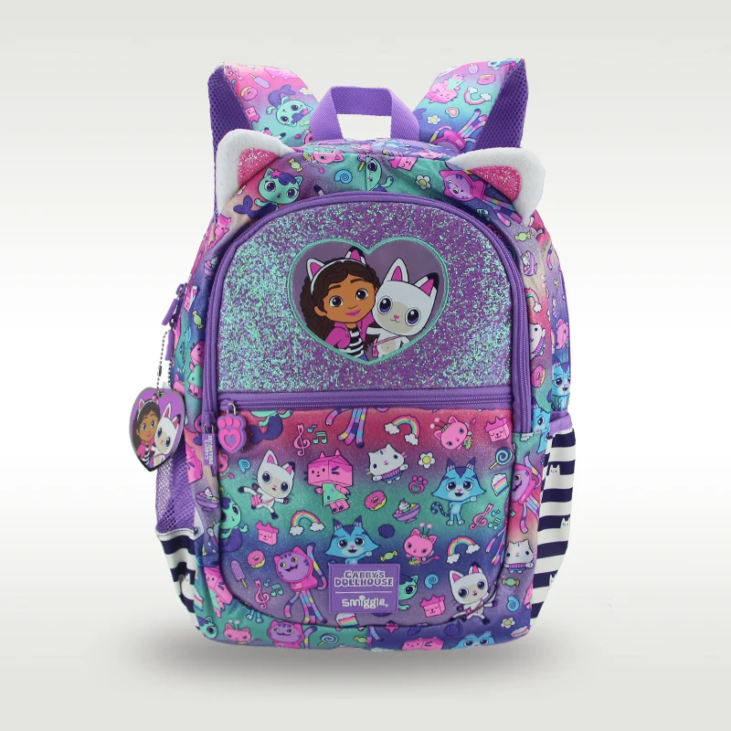 Austrália Smiggle mochila infantil original de venda quente mochila fofa bolsa de viagem boneca roxa mochila grande de 16 polegadas